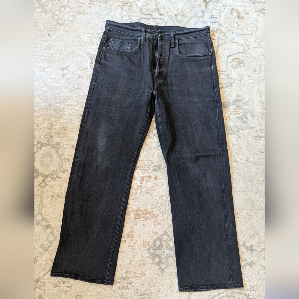 Unbranded Brand(Naked And Famous) Wide Fit 11 Oz Black Selvedge Jeans. Size 34.